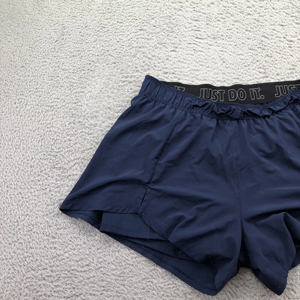 Nike Shorts Mens Large Blue Dri-FIT Microfiber 4 Inch Running Lined Gym Pockets